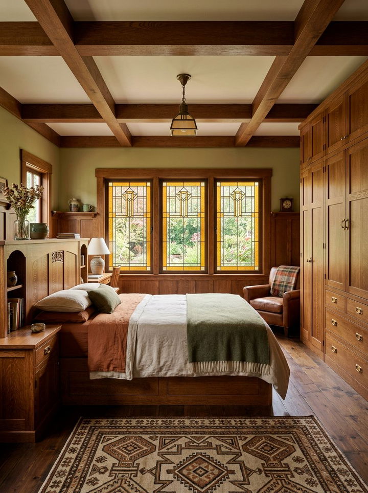 Craftsman Brown Bedroom - 30 amber and brown bedroom ideas