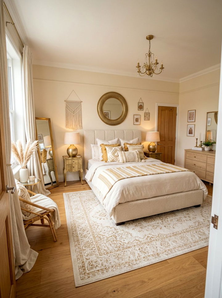 Cream And Gold Bedroom - 30 bohemian cream bedroom ideas