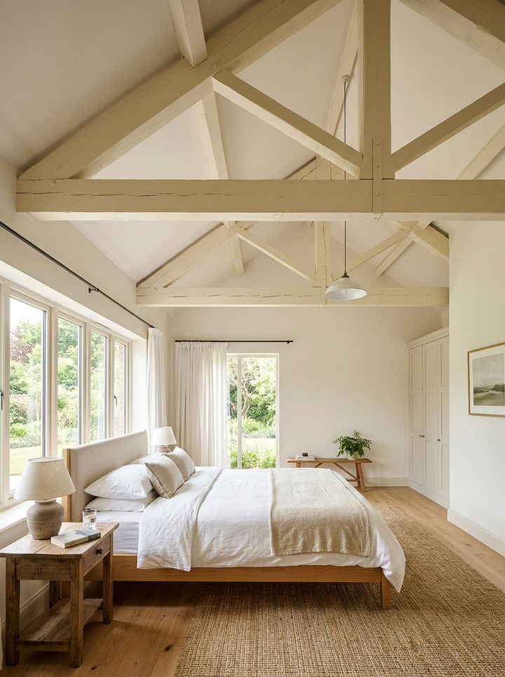 Cream Bedroom Ceiling Beam - 30 scandinavian cream bedroom ideas