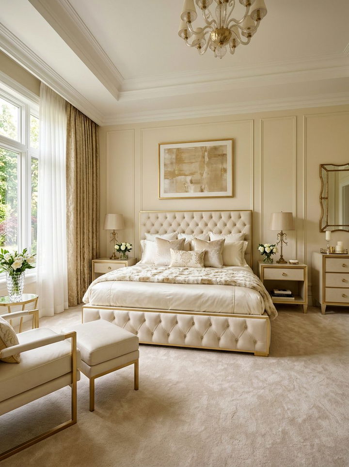 Cream Bedroom Gold Accents - 30 cream bedroom ideas