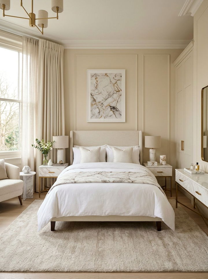 Cream Bedroom Marble Details - 30 cream bedroom ideas
