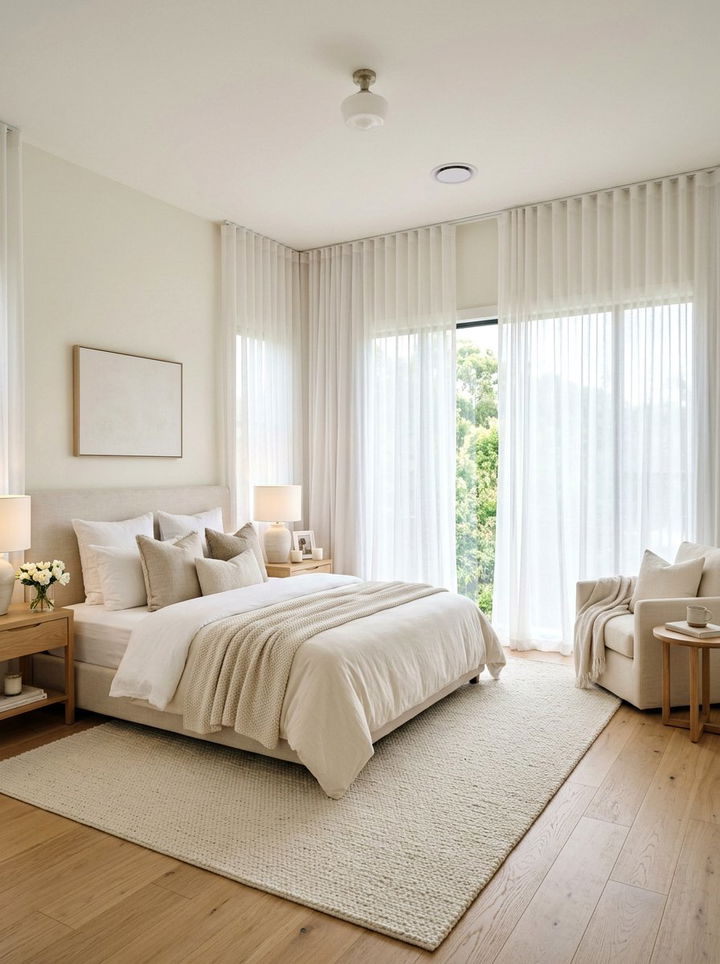 Cream Bedroom Sheer Curtains - 30 cream bedroom design ideas