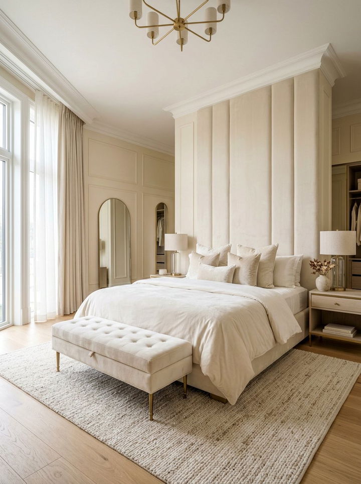 Cream Bedroom Velvet Texture - 30 cream bedroom ideas
