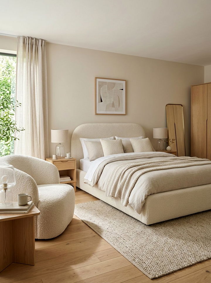 Cream Boucle Bedroom - 30 beige and cream bedroom color combo