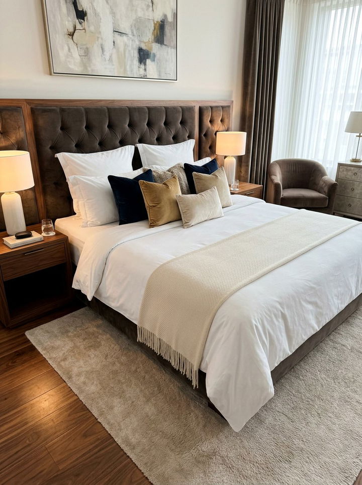 Cream Cashmere Bed Runner - 30 beige bedroom accessories ideas