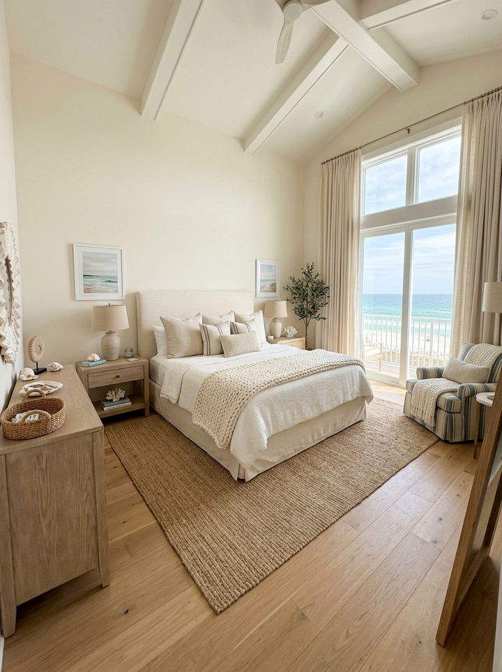 Cream Coastal Bedroom - 30 monochromatic bedroom ideas
