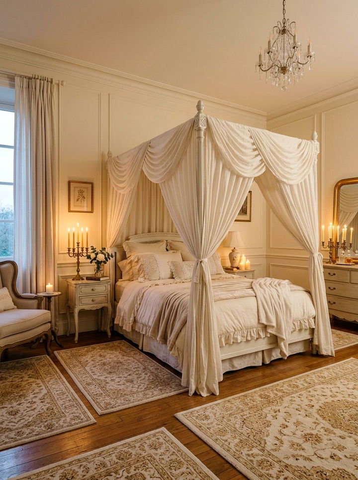 Cream Cotton Canopy - 30 cotton bedroom ideas