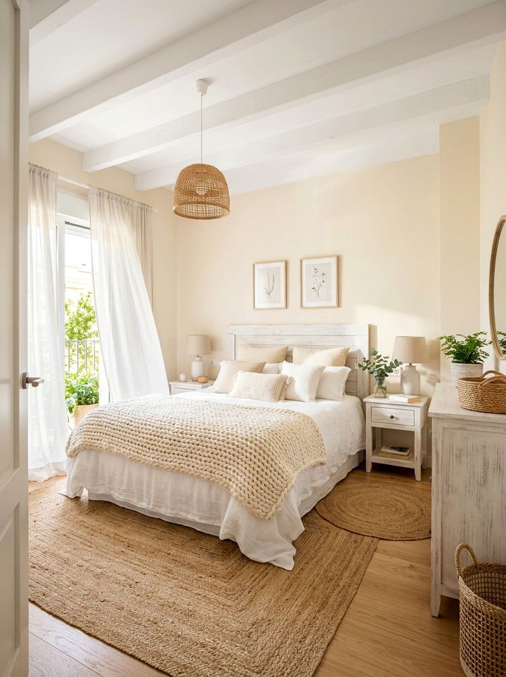 Cream Cotton Knit Throw - 30 bedroom chunky knit throws