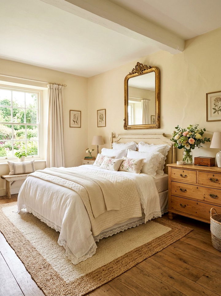 Cream Farmhouse Bedroom - 30 farmhouse bedroom color ideas