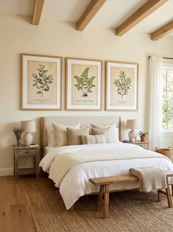 Cream Farmhouse Wall Art - 30 farmhouse cream bedroom ideas