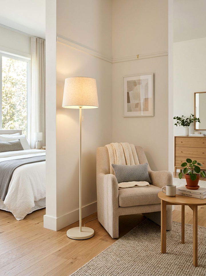 Cream Floor Lamp - 30 cream bedroom accessories ideas