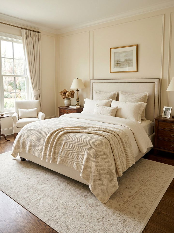 Cream Herringbone Knit Blanket - 30 bedroom knit blankets