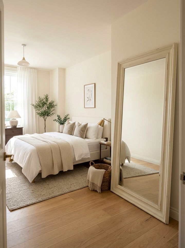 Cream Mirror Frame - 30 cream bedroom accessories ideas