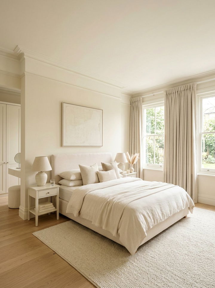 Cream Monochrome Bedroom Paint - 30 scandinavian cream bedroom ideas