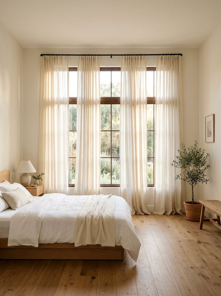 Cream Sheer Bedroom Curtains - 30 scandinavian cream bedroom ideas