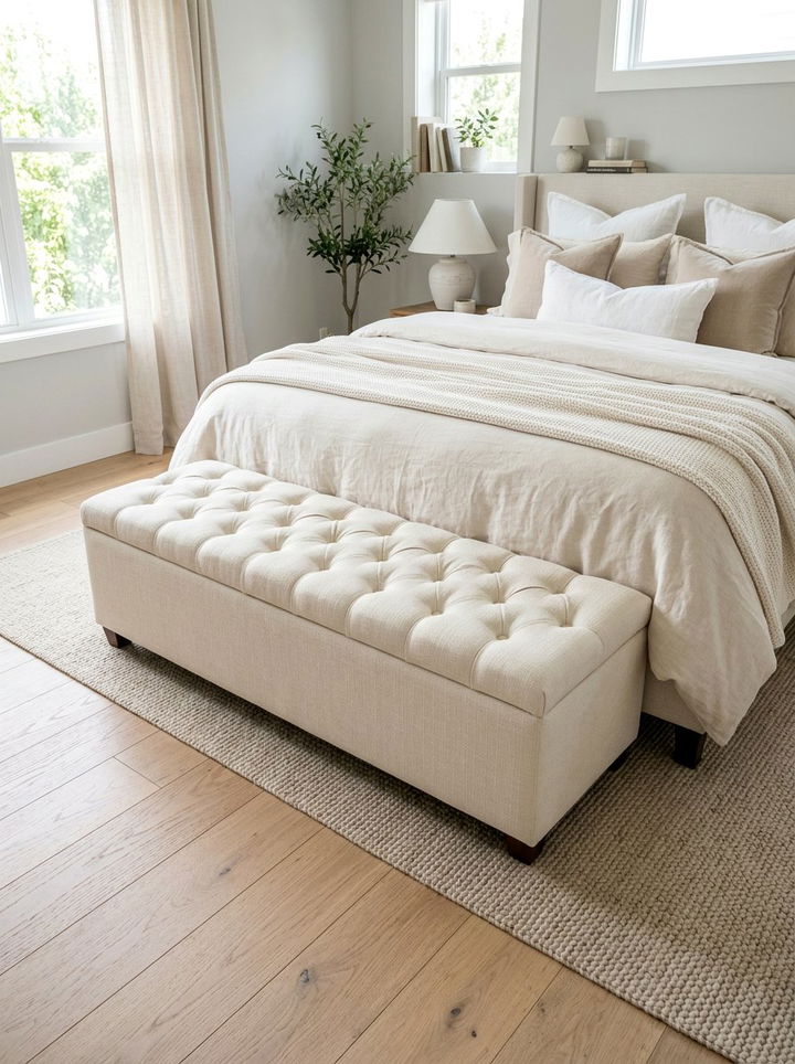 Cream Storage Ottoman - 30 cream bedroom accessories ideas