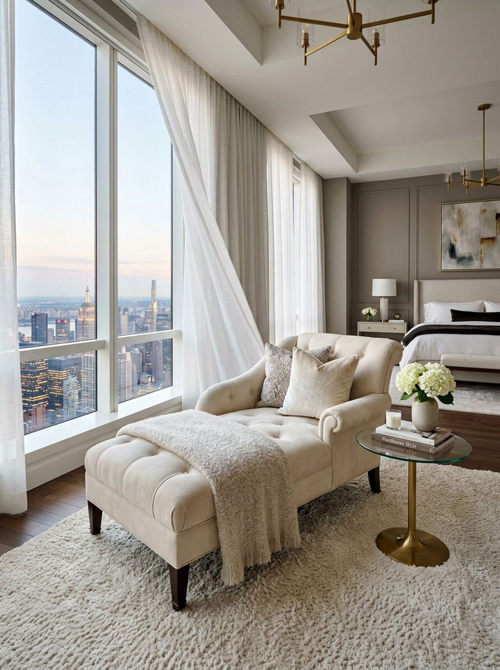 Cream Suede Chaise Lounge - 30 suede bedroom ideas