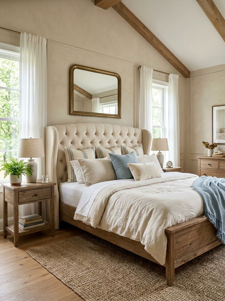 Cream Velvet Wingback Headboard - 30 bedroom velvet headboards