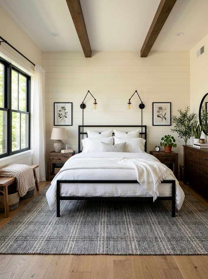 Cream Walls And Black Metal Bed - 30 bedroom cream walls