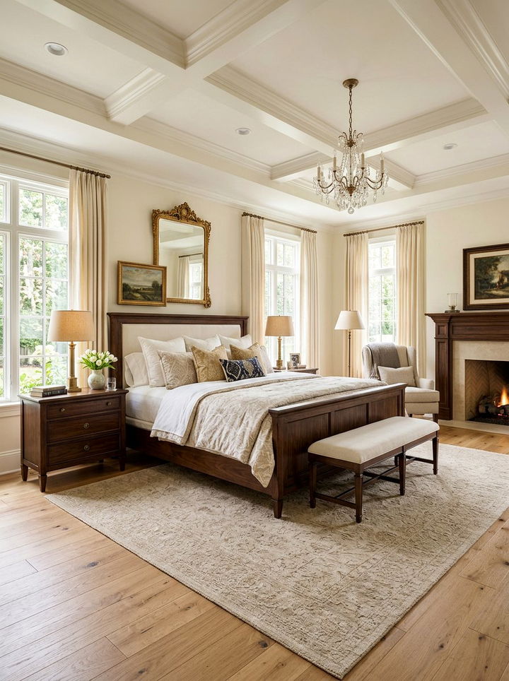 Cream Walls And Dark Wood Furniture - 30 bedroom cream walls