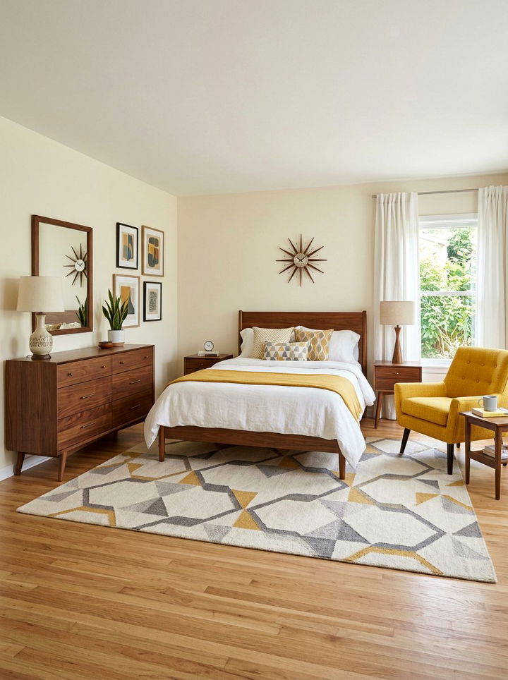 Cream Walls And Mid Century Modern Furniture - 30 bedroom cream walls