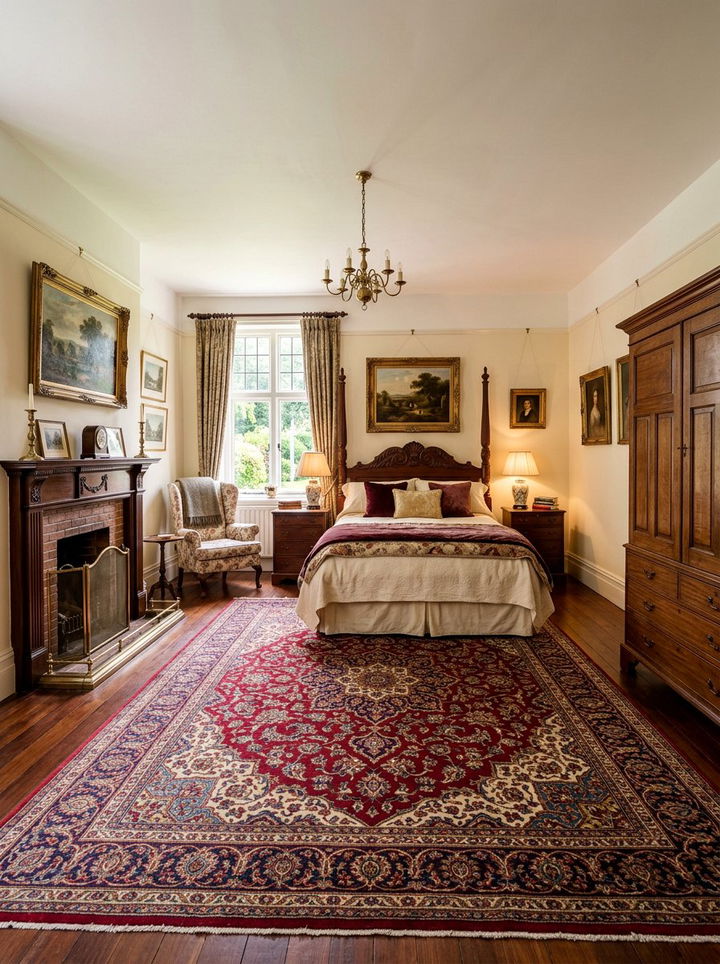 Cream Walls And Traditional Rugs - 30 bedroom cream walls