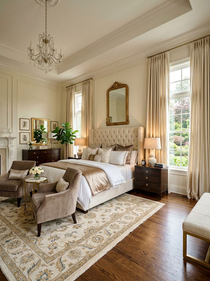 Cream Walls With Silk Curtains - 30 bedroom cream walls