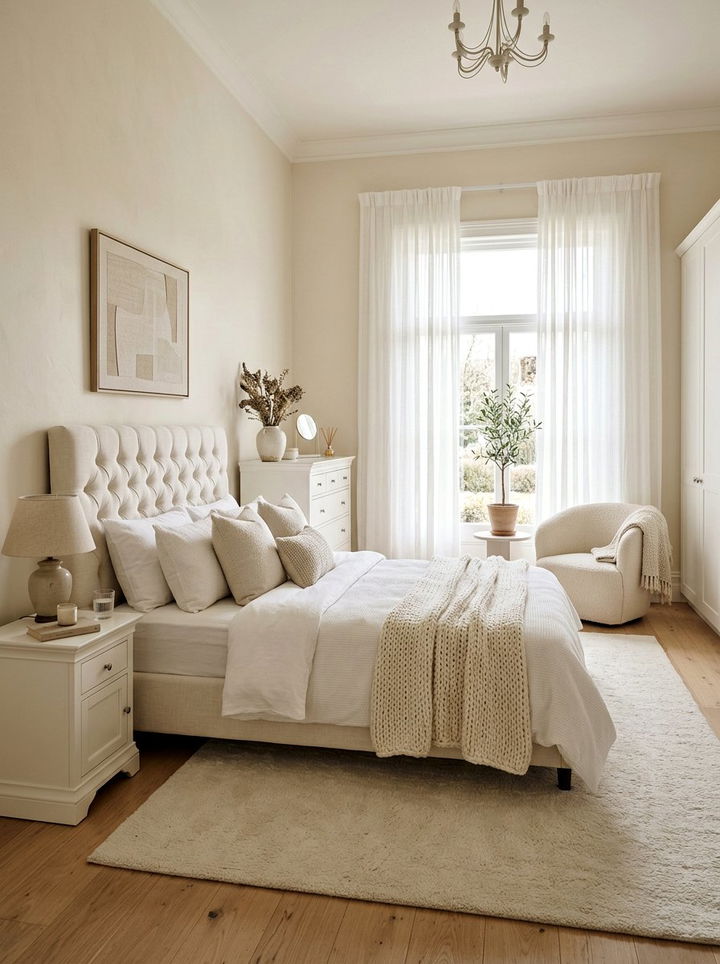 Cream Walls With White Furniture - 30 bedroom cream walls