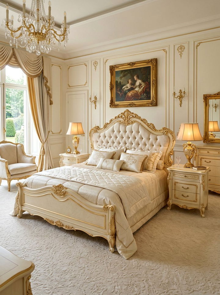 Cream and gold bedroom furniture - 30 traditional cream bedroom ideas