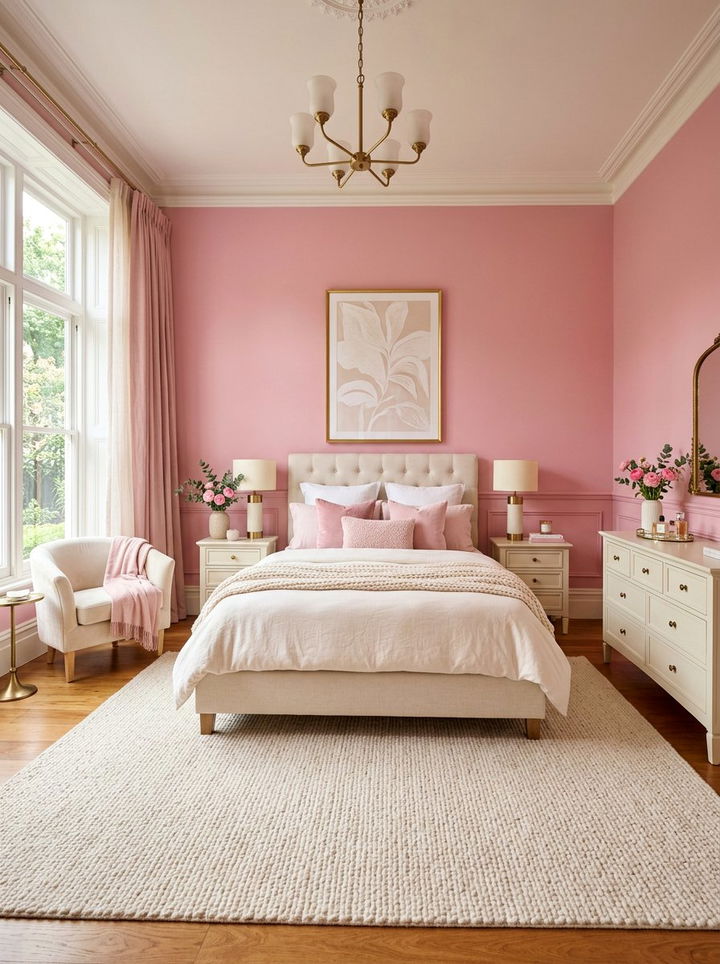 Cream and pink bedroom - 30 bubblegum pink bedroom ideas