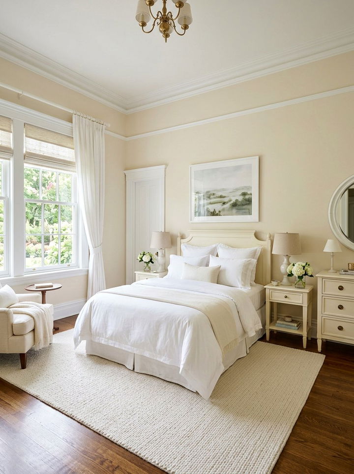 Cream and white bedroom contrast - 30 traditional cream bedroom ideas