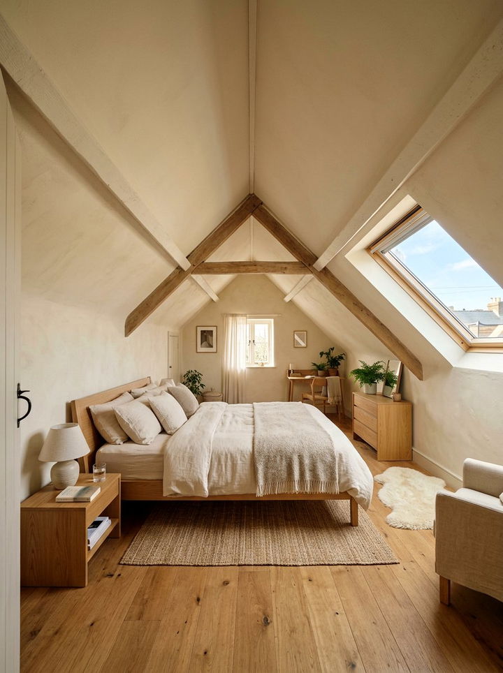 Cream attic bedroom - 30 modern cream bedroom ideas