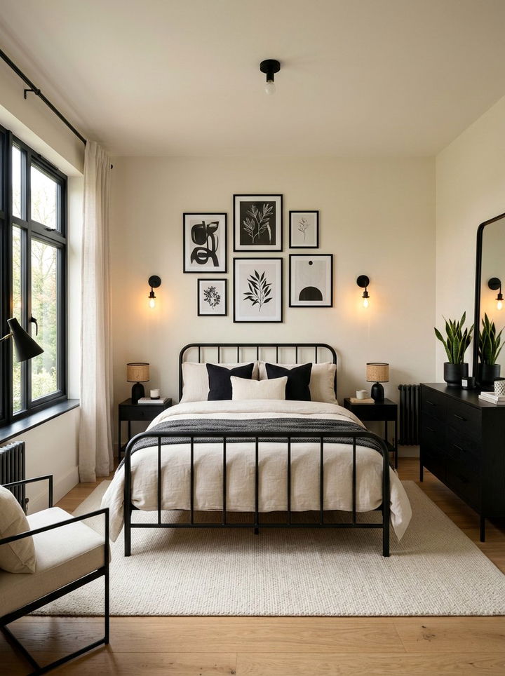 Cream bedroom with black accents - 30 contemporary cream bedroom ideas