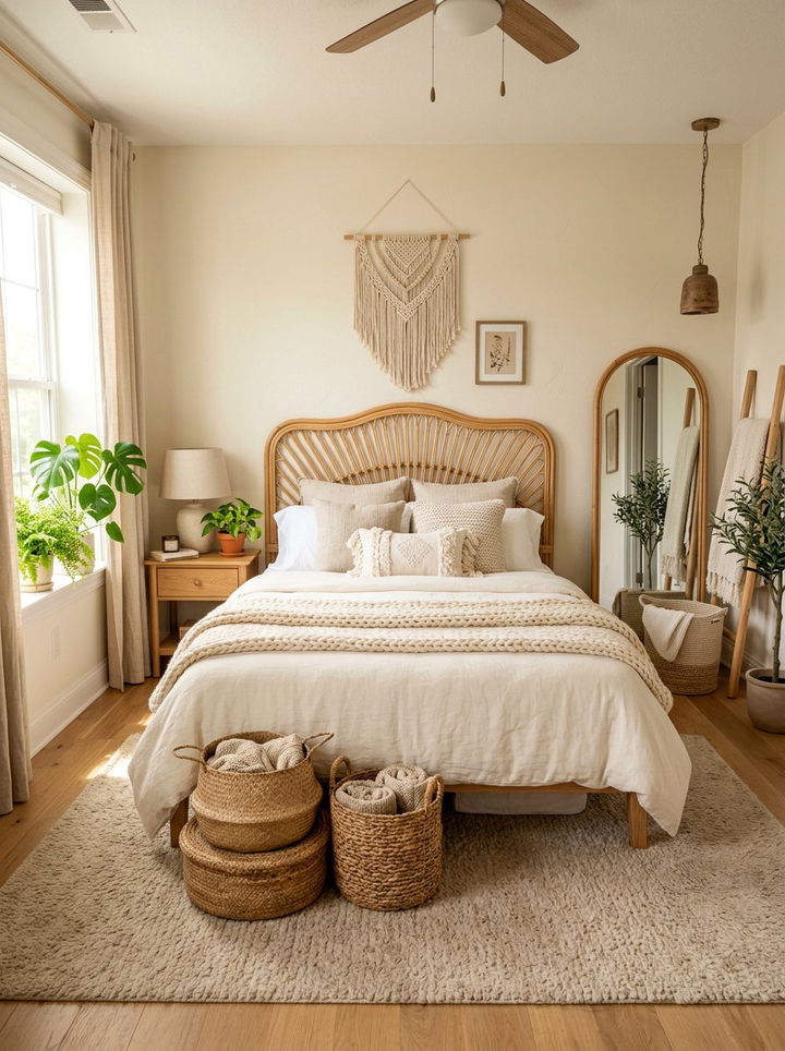 Cream boho bedroom - 30 boho bedroom color ideas