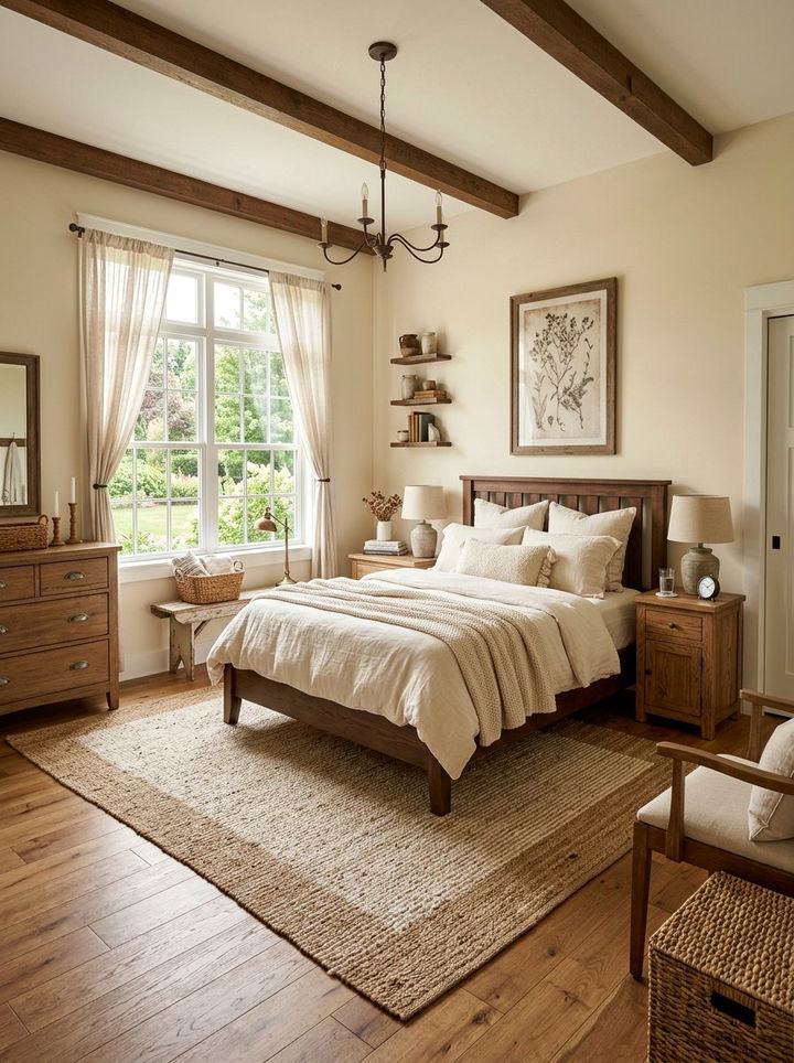 Creamy Beige Paint Color - 30 farmhouse beige bedroom ideas