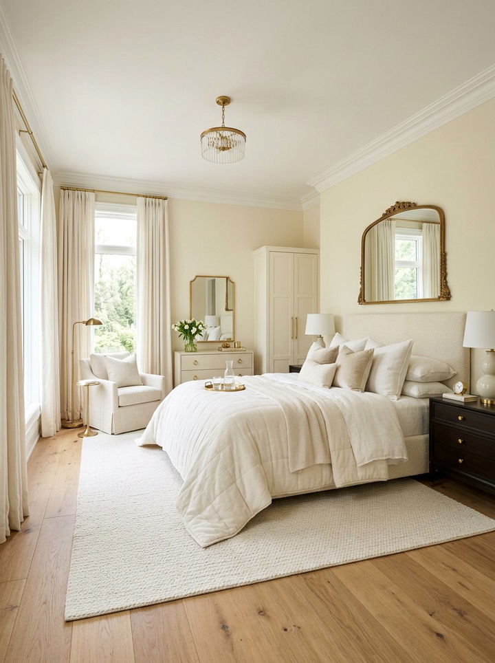 Creamy white bedroom - 30 Nordic bedroom color ideas