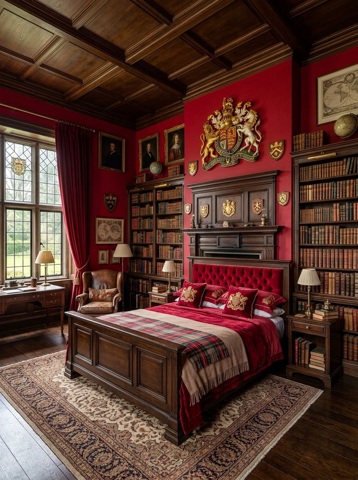 Crimson Red - 30 dark academia bedroom color ideas