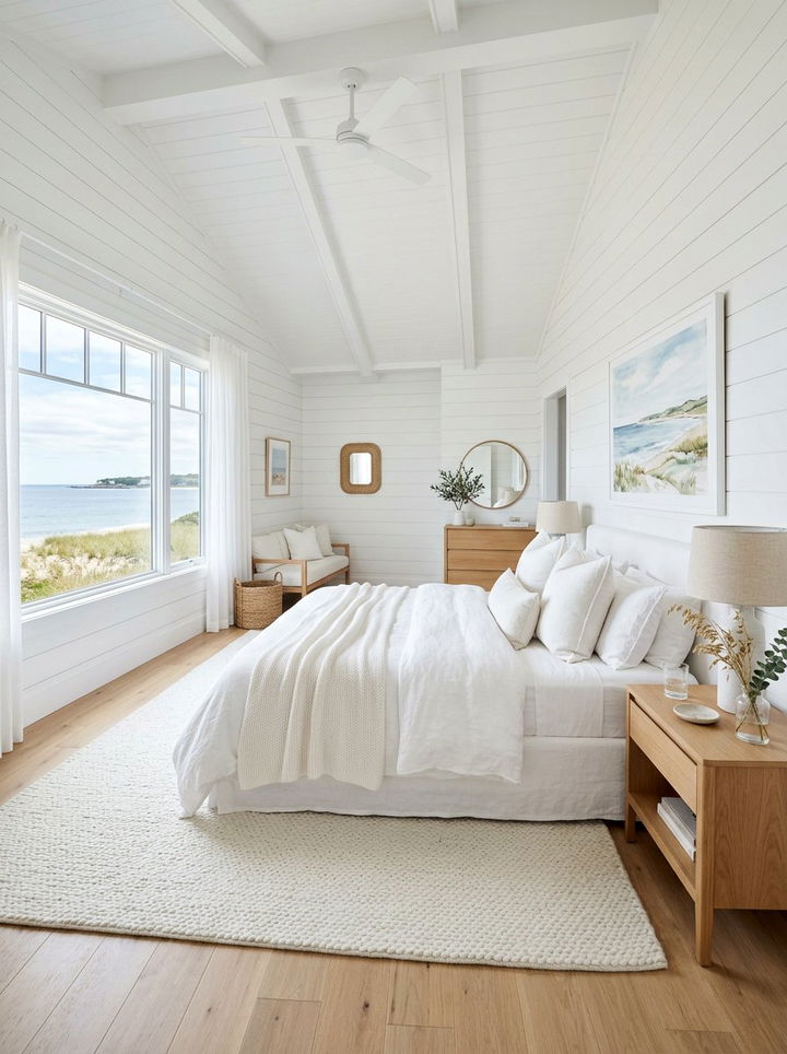 Crisp white coastal bedroom - 30 coastal bedroom color ideas