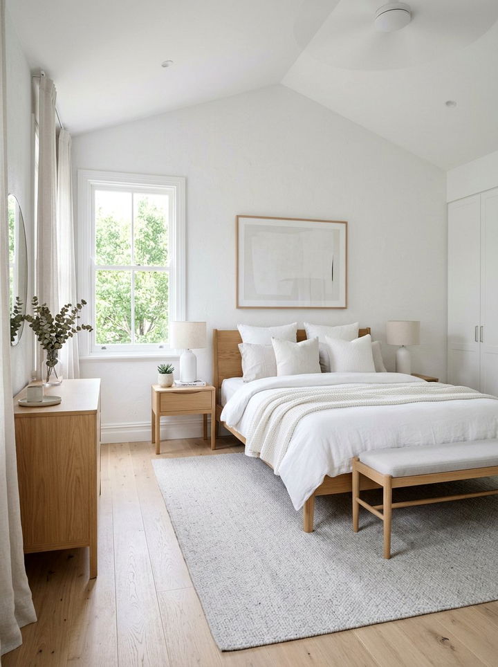 Crisp white master bedroom - 30 summer inspired bedroom color ideas