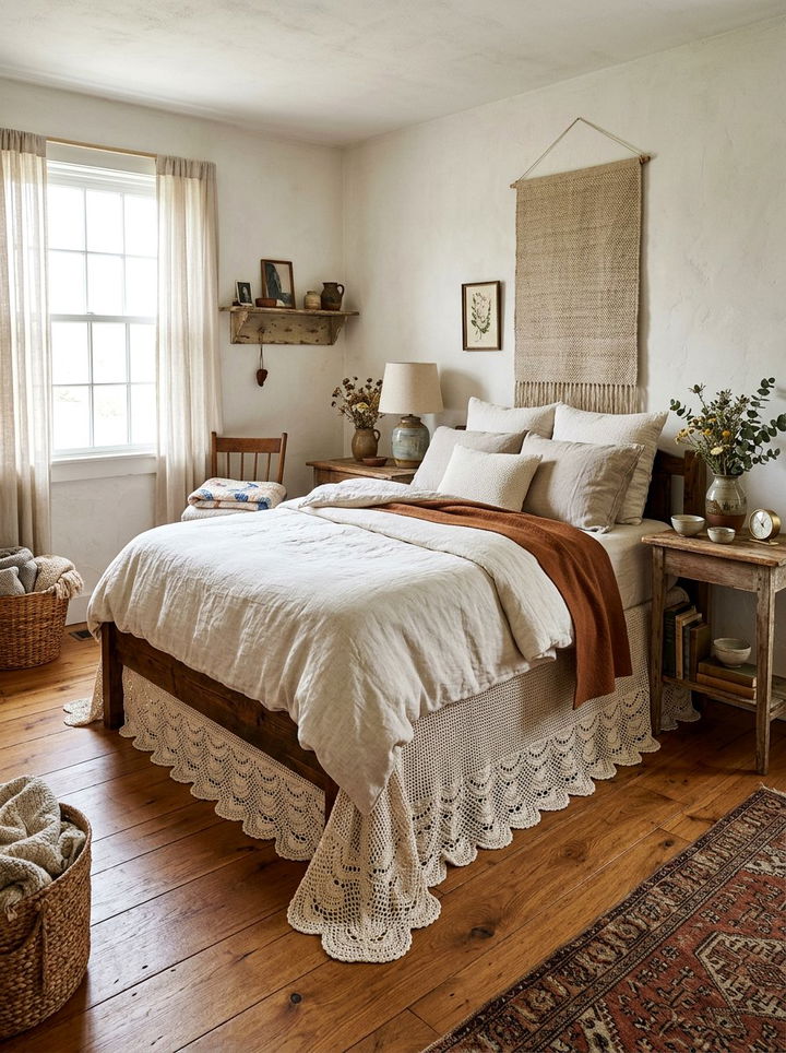 Crochet Edge Bed Skirt - 30 bedroom dust ruffles