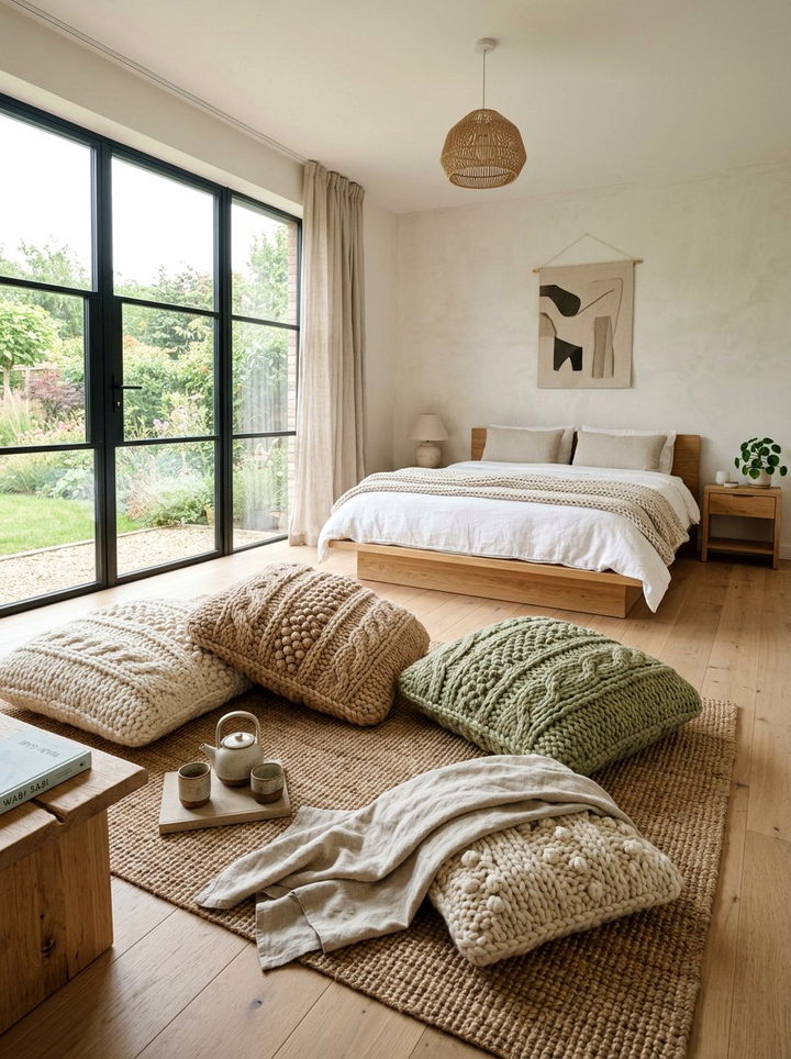 Crochet Floor Cushion - 30 crocheted bedroom ideas