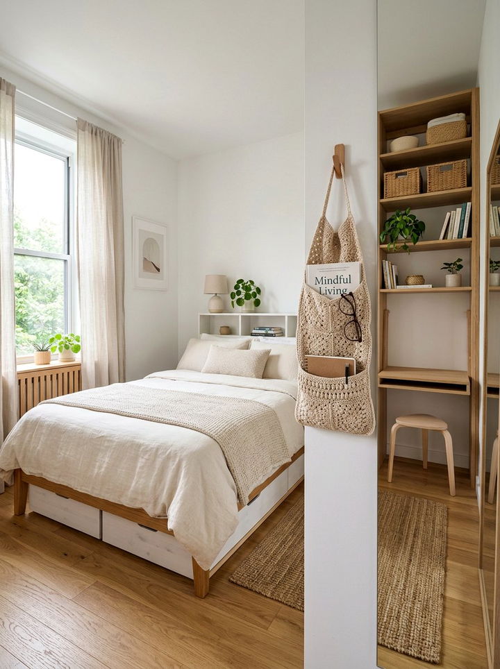 Crochet Hanging Pocket - 30 crocheted bedroom ideas