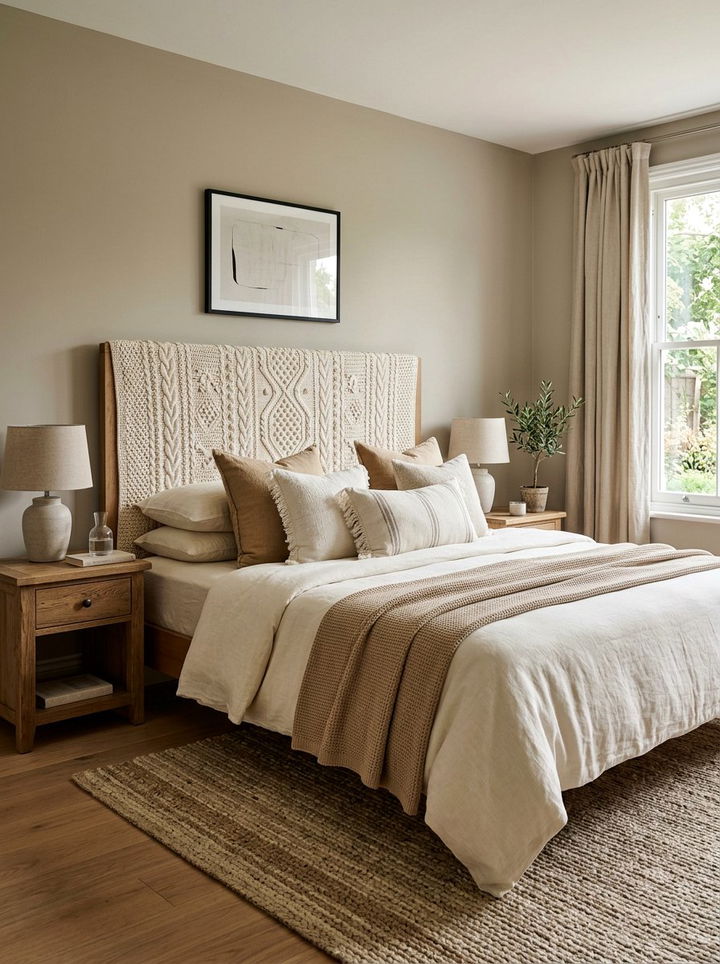 Crochet Headboard Cover - 30 crocheted bedroom ideas