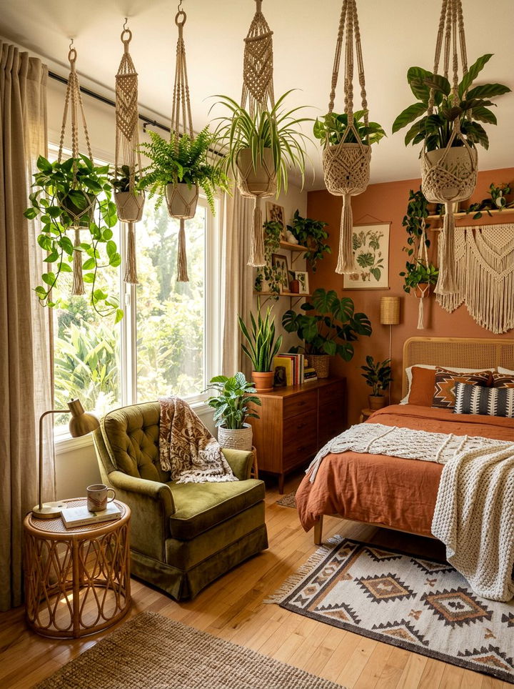 Crochet Plant Hanger - 30 crocheted bedroom ideas