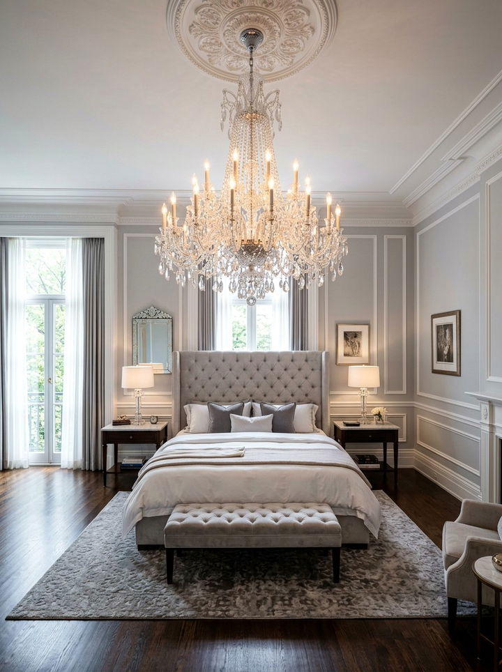 Crystal Bedroom Chandelier - 30 dramatic bedroom ideas