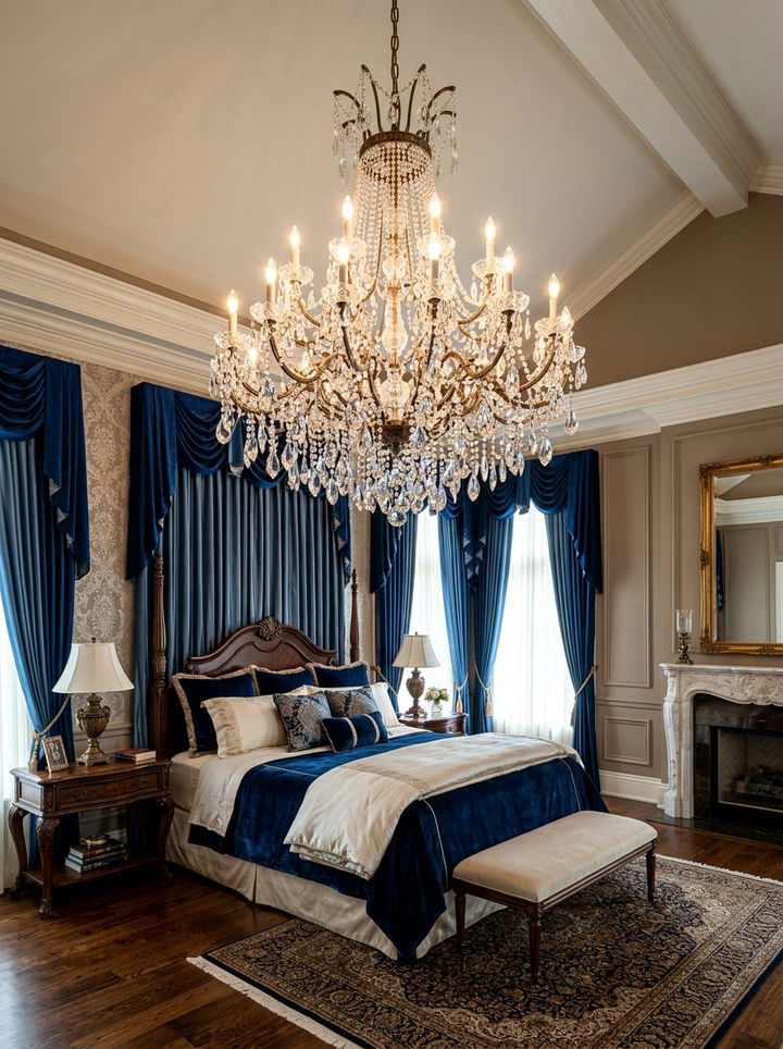Crystal Chandelier - 30 plush bedroom ideas