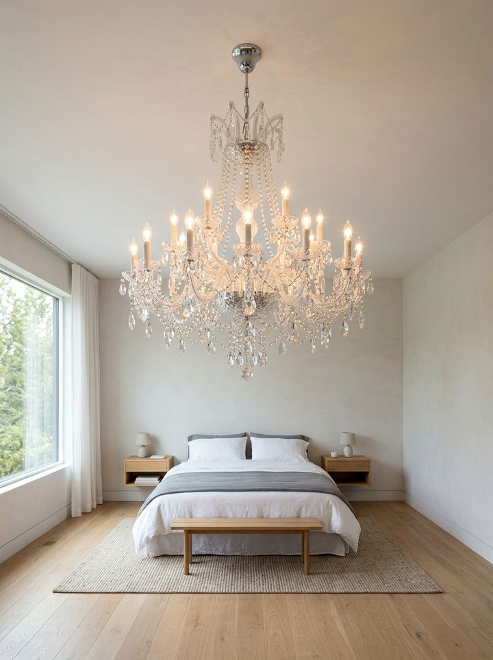 Crystal Chandelier - 30 secondhand bedroom ideas
