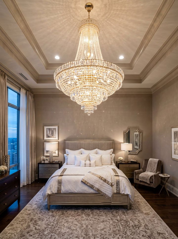 Crystal Chandelier Bedroom - 30 Hollywood bedroom ideas