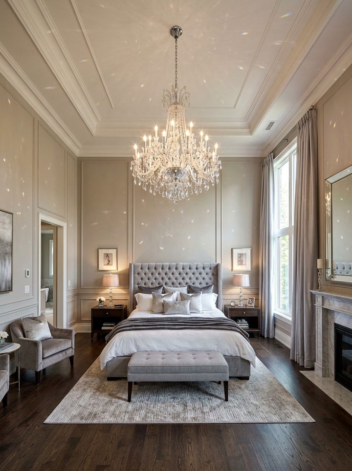 Crystal Chandelier - 30 bedroom chandelier ideas