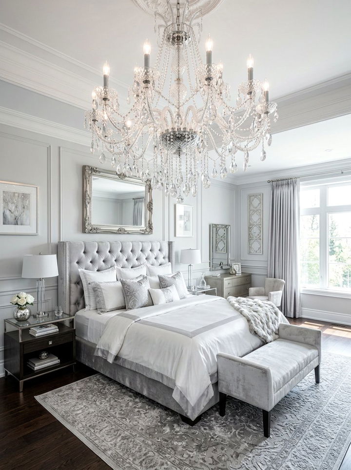 Crystal Statement Chandelier - 30 bedroom conversation starter ideas